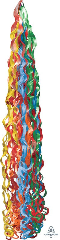 34” x 6” Twirly Primary Color Balloon Tail