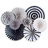 “Classic” Black, White, & Silver Party Fans