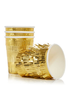 Gold Foil Fringe Cups (8)