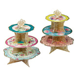 Floral 3 Tiered Reversible Cake Stand
